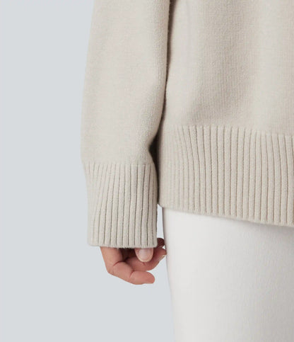 Round Neck Dropped Shoulder Long Sleeve Casual Sweater