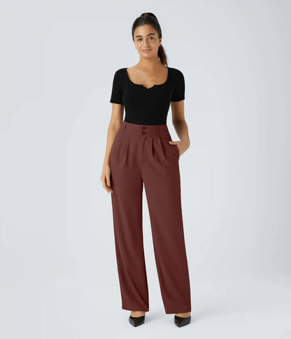Halara Flex™ High Waisted Zipper Pocket Shirred Straight Leg Work Pants