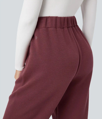 SpacerTek™ High Waisted Tapered Casual Pants with Pockets