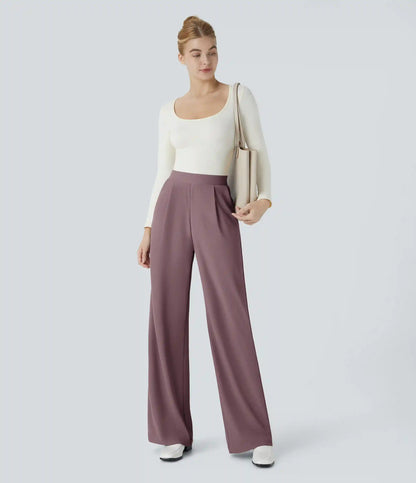 Halara Flex™ High Waisted Body Sculpt Waist-Slimming Pocket Wide Leg Micro Waffle Work Pants