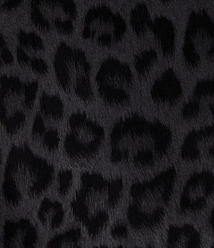 High Waisted Stretchy PU Leopard Print Fleece Casual Leggings with Pockets