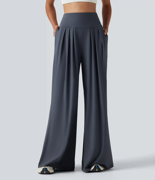 SoftlyZero™ Airy High Waisted Pleated Baggy InstantCool Yoga Pants with Pockets