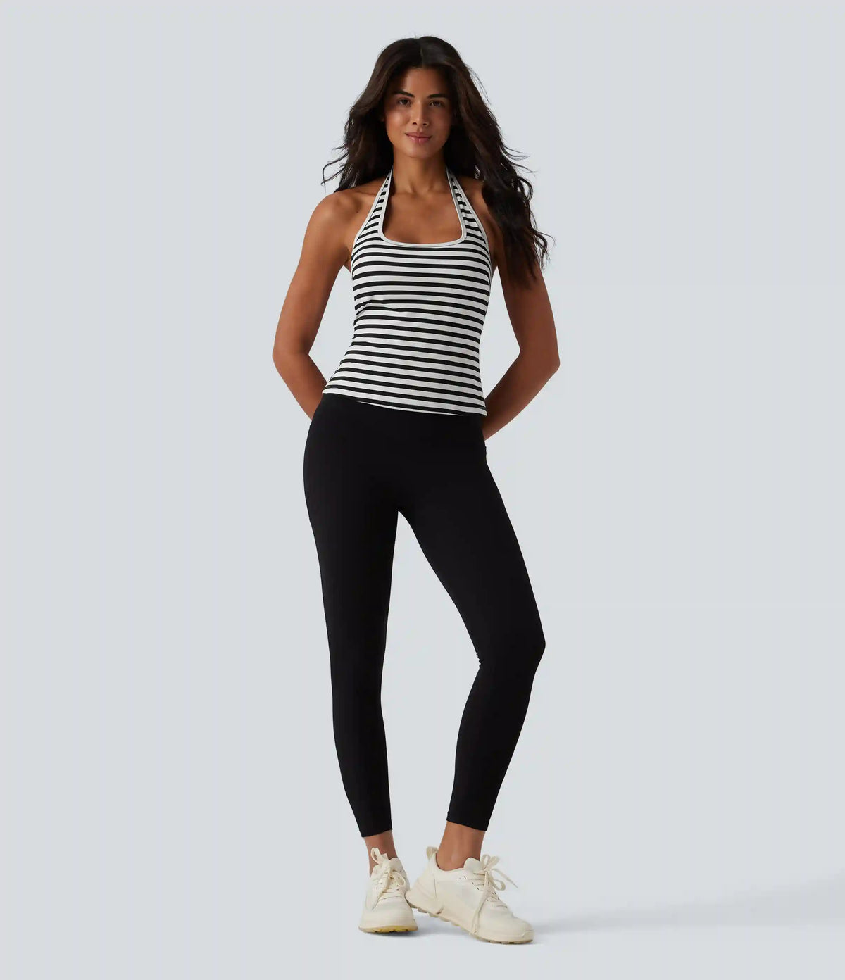 Halter Stripe Yoga Tank Top