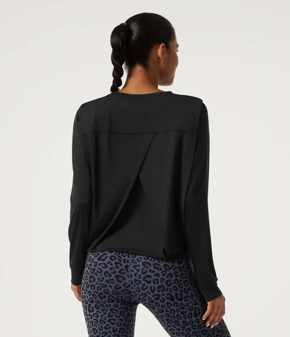 Round Neck InstantCool Quick Dry Long Sleeve Boxy Yoga Sports Top