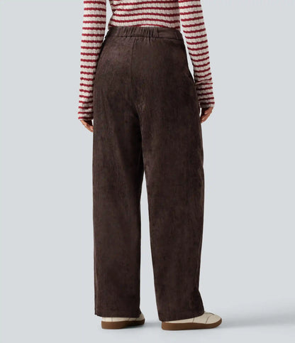 High Waisted Wide Leg Work Pants with Pockets