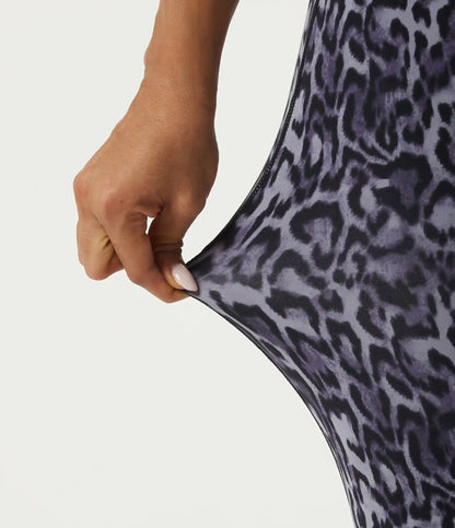 Halara UltraSculpt™ Leopard Print V-Shaped High Waisted Contrast Lace Yoga Flare Leggings with Pockets