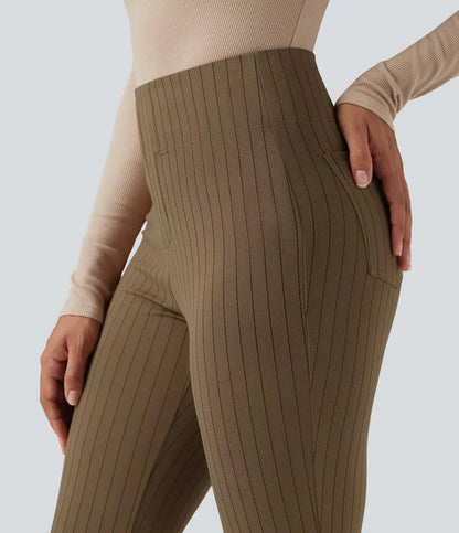 Halara Flex™ High Waisted Striped Work Flare Pants with Pockets