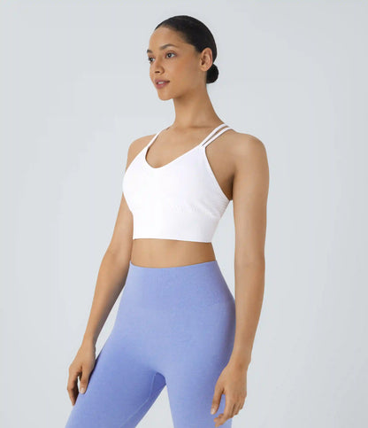 OneForm Seamless Flow Low Support Ruched Double Straps Sports Bra A-D Cups