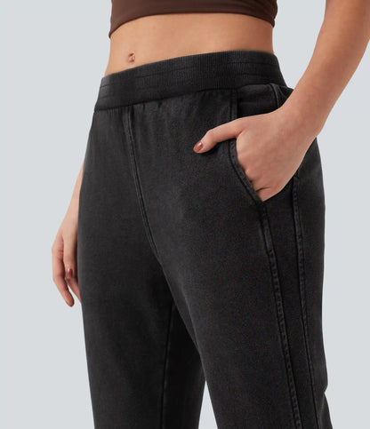 Halara Flex™ Mid Rise French Terry Casual Flare Sweatpants Jeans with Pockets