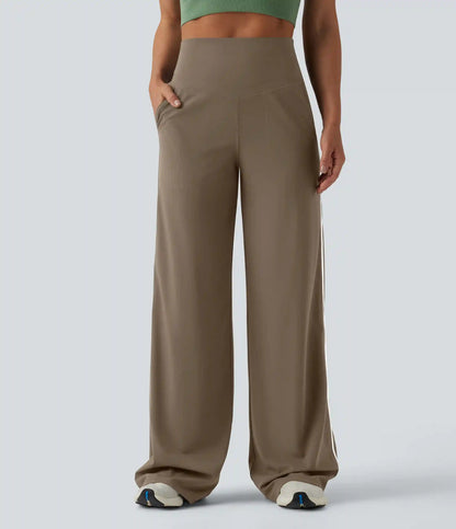 Halara UltraSculpt™ High Waisted Tummy Control Color Block Stripes Yoga Baggy Pants with Pockets