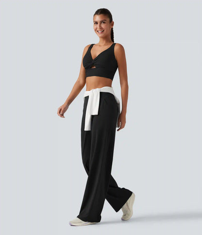 Halara UltraSculpt™ High Waisted Crossover Straight Leg Yoga Pants with Pockets