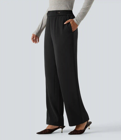 High Waisted Work Tapered Pants with Pockets