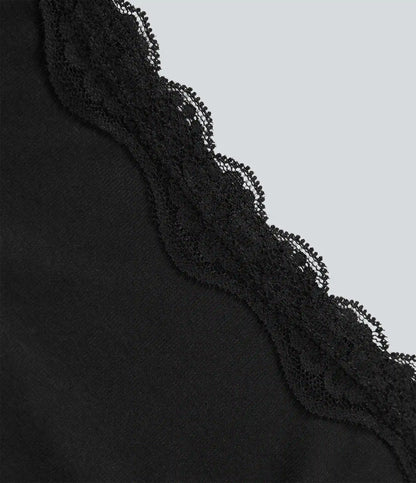 Ribbed Off Shoulder Long Sleeve Ruched Contrast Lace Casual Top