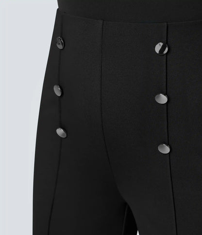 High Waisted Pocket Wide Leg Work Pants
