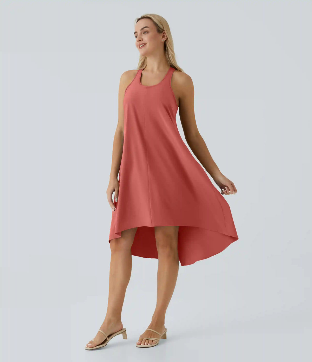 Breezeful™ RacerPocket High Low Flowy Midi Quick Dry Casual Dress