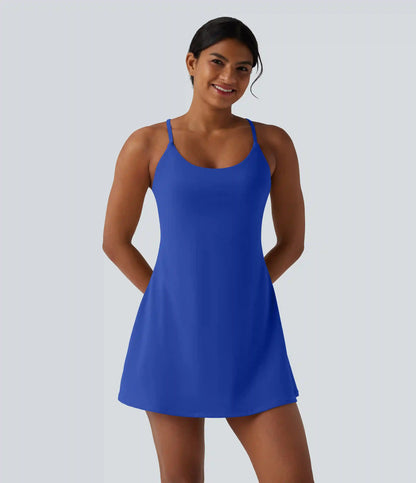 Softlyzero™ Plush Tummy Control Active Dress with Pockets-Easy Peezy Edition