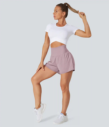 SoftlyZero™ Airy Super High Waisted 2-in-1 InstantCool Yoga Shorts with Pockets