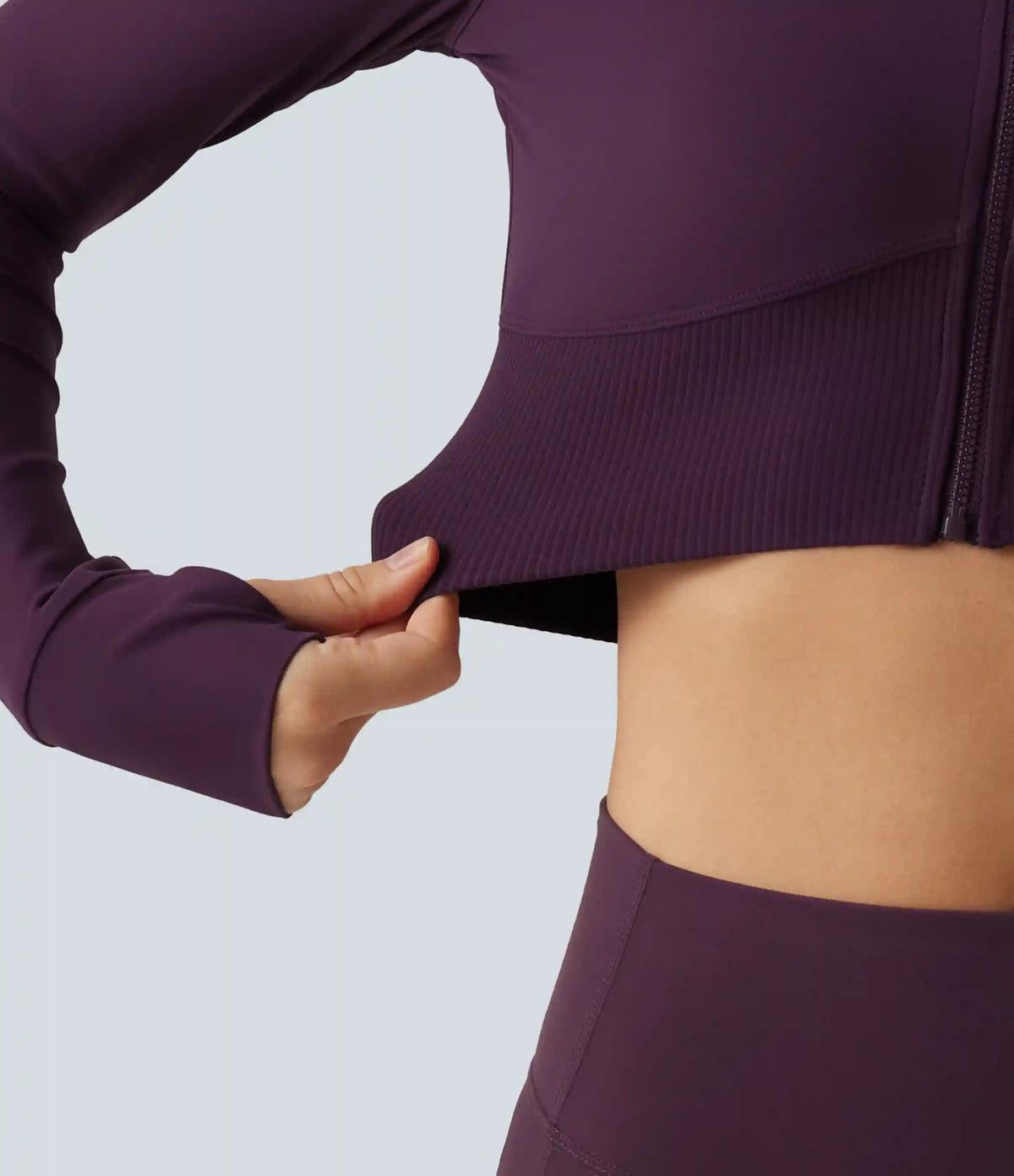 Halara UltraSculpt™ Mock Neck Raglan Long Sleeve Thumb Hole Cropped Yoga Jacket