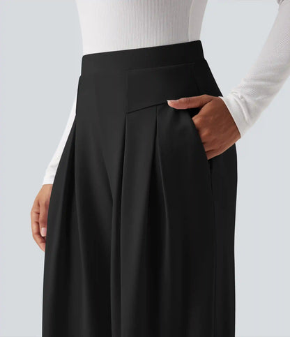 High Waisted Work Wide Leg Pants with Pockets