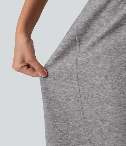 High Waisted Drawstring Barrel Leg Casual Pants with Pockets