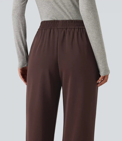 High Waisted Work Tapered Pants with Pockets