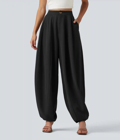 High Waisted Balloon Casual Pants with Pockets