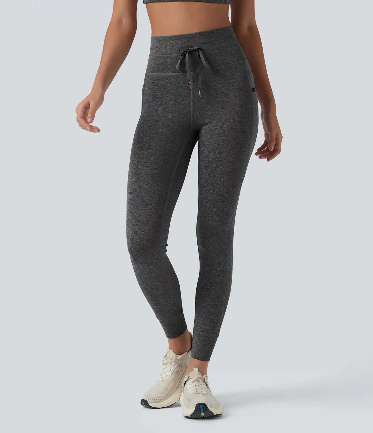 Halara UltraSculpt™ Heathered High Waisted Drawstring Quick Dry Yoga 7/8 Leggings with Pockets