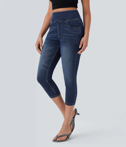 Halara Flex™ High-Waisted Denim Casual Capri Leggings with Pockets
