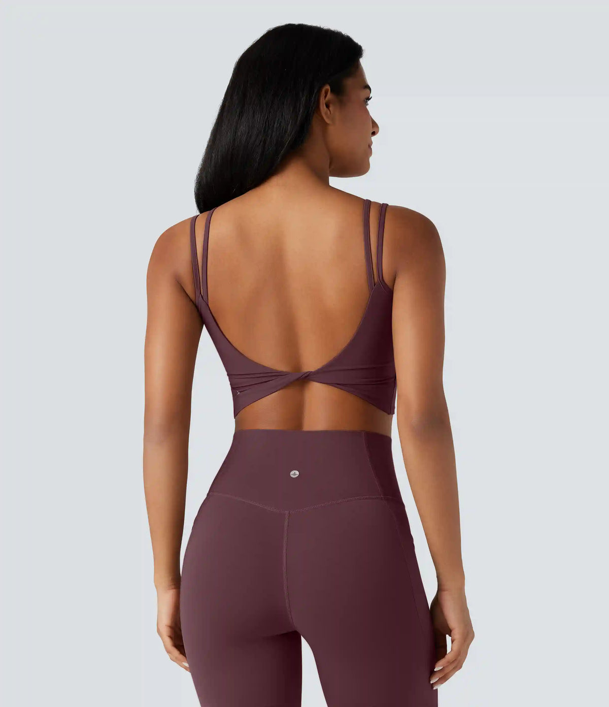 Halara UltraSculpt™ Double Straps Twisted Backless Cropped Yoga Tank Top