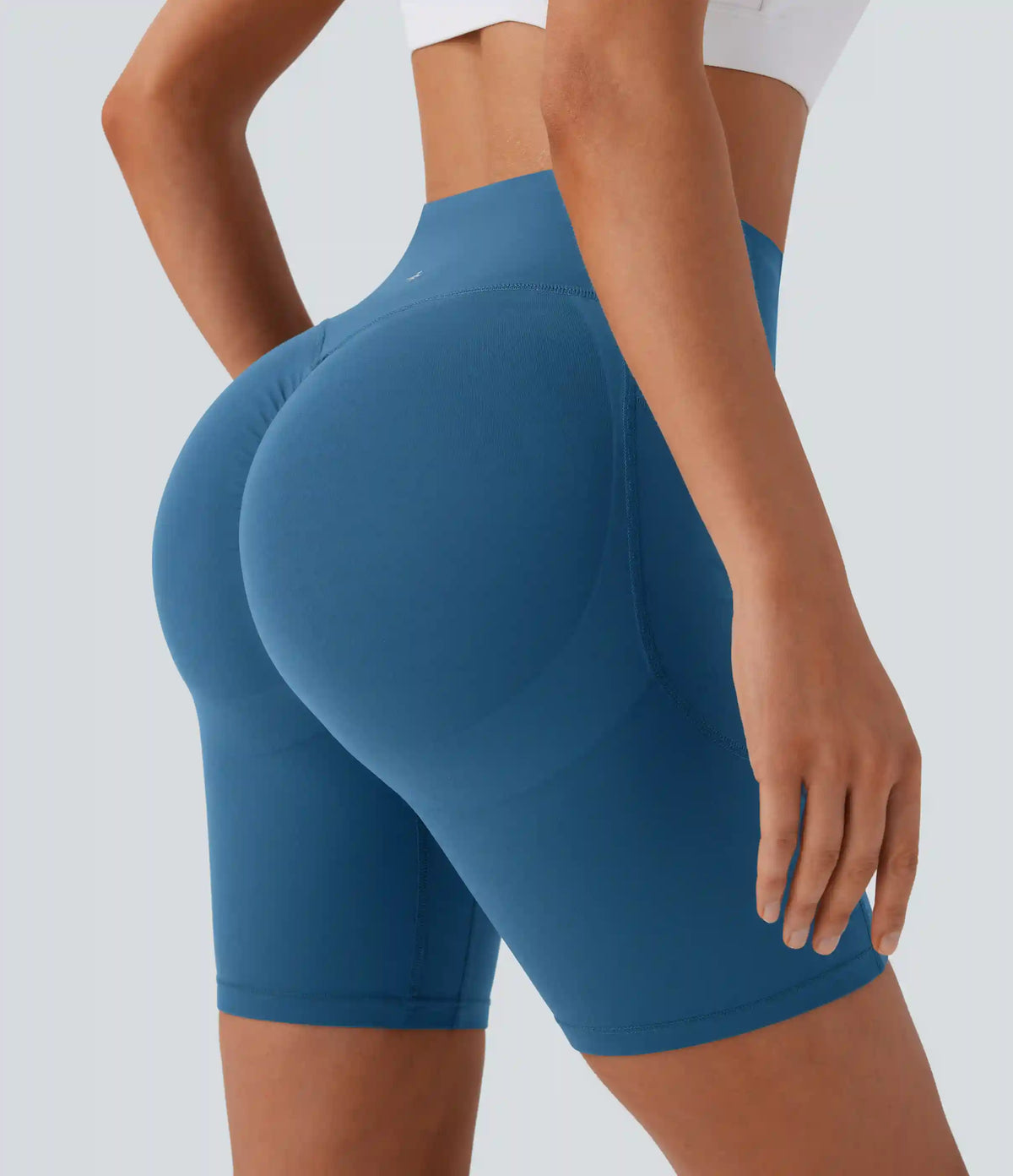 Halara UltraSculpt™ High Waisted Scrunch Butt Lifting Tummy Control Side Pocket Shaping Workout Biker Shorts 7''