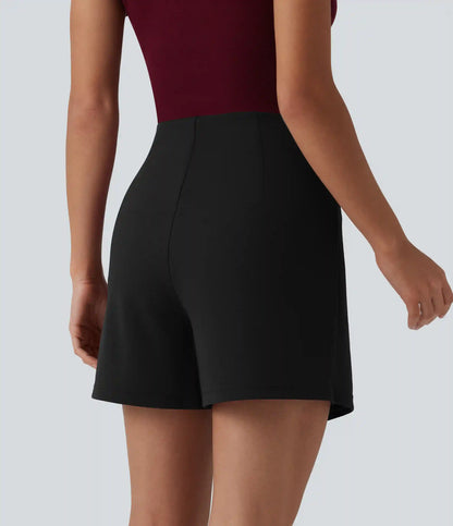 Wrinkle-resistant High Waisted Longer Mini Work Skort