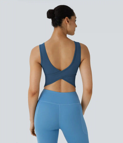 U Neck Crossover Barre Ballet Dance Tank Top A-D Cups