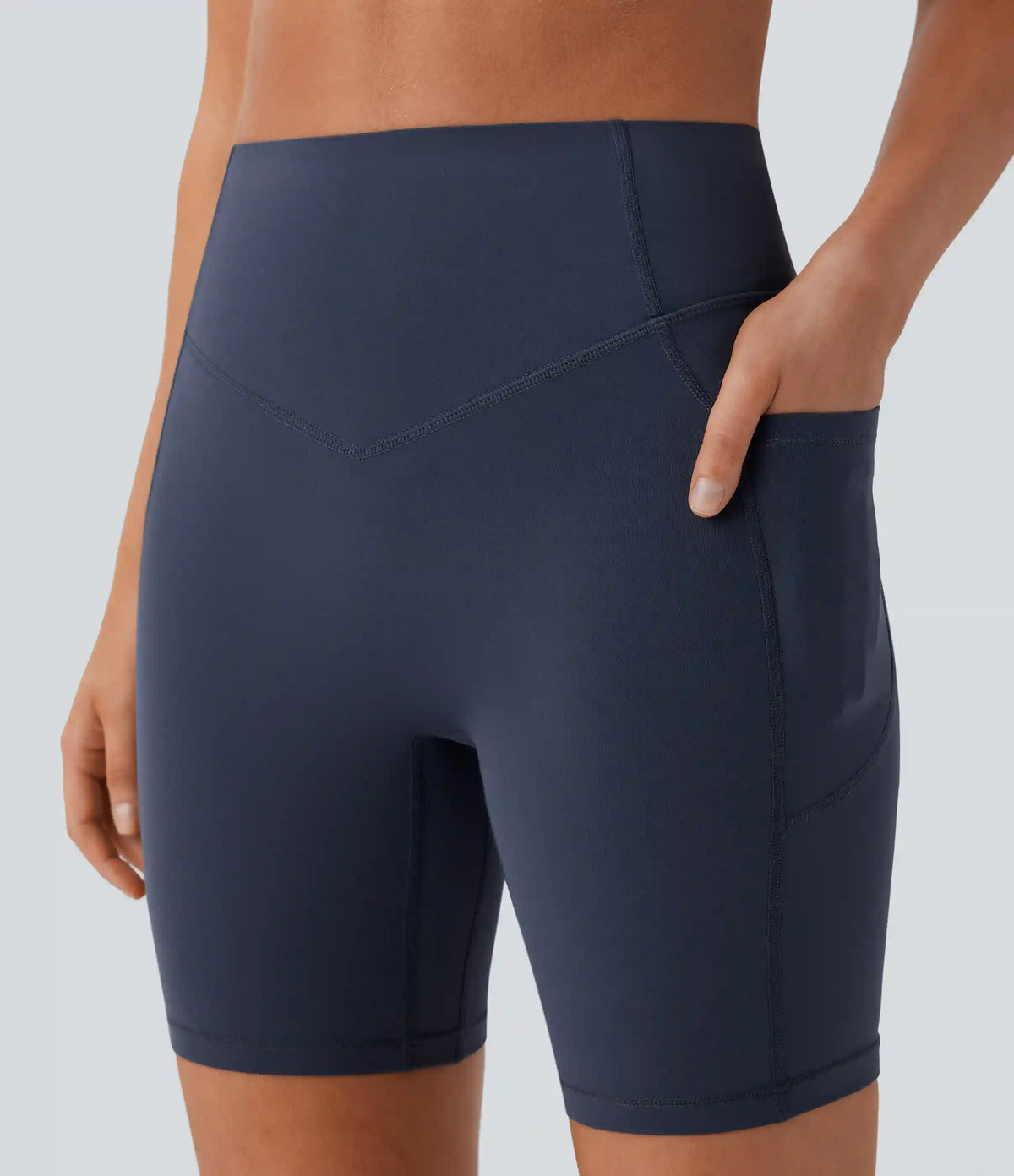 Halara UltraSculpt™ High Waisted Scrunch Butt Lifting Tummy Control Side Pocket Shaping Workout Biker Shorts 7''