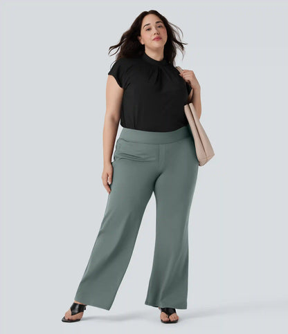 Plus Size Halara Flex™ DayStretch High Waisted Work Flare Pants with Side Zip Pockets