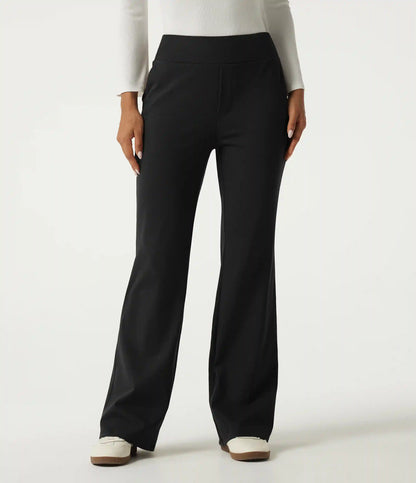 High Waisted Bootcut Work Cotton Pants with Pockets