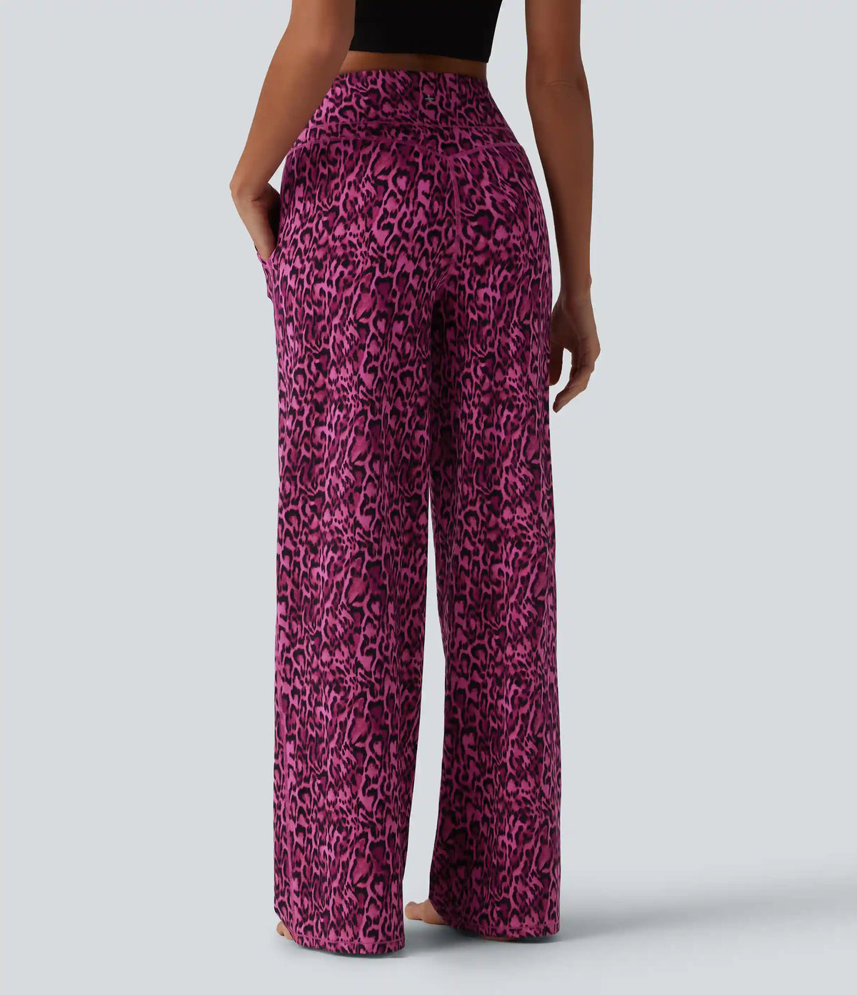 Halara UltraSculpt™ Leopard Print High Waisted Tummy Control Straight Leg Yoga Pants with Pockets