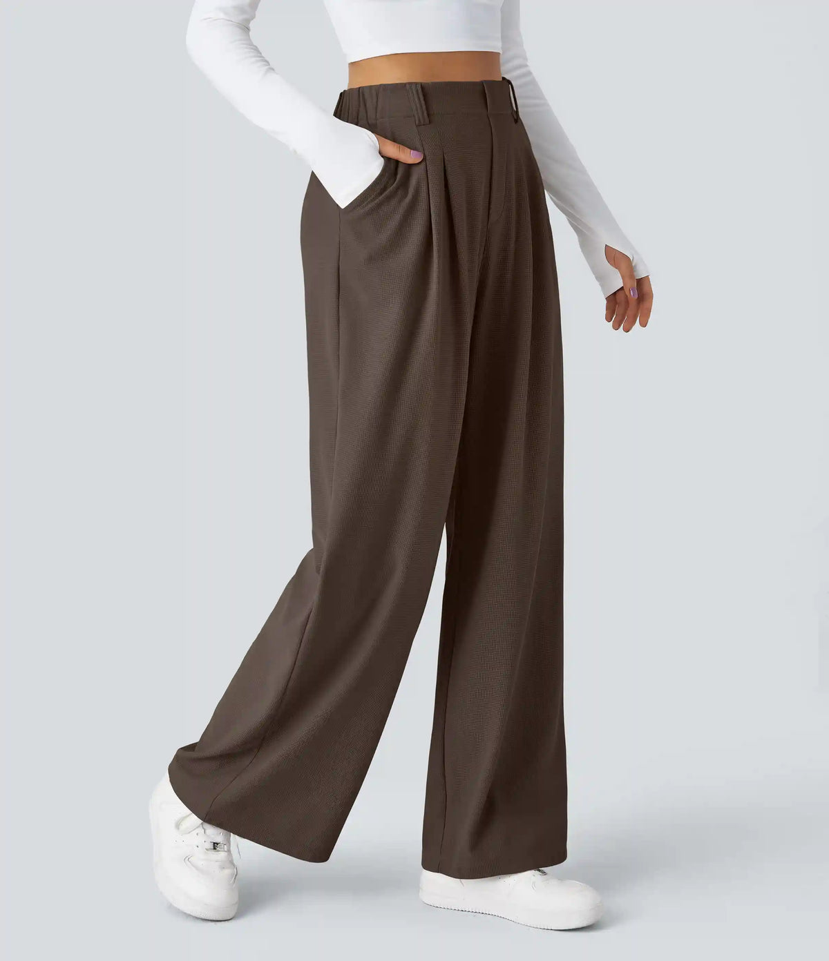 Halara Flex™ High Waisted Pocket Wide Leg Waffle Work Pants