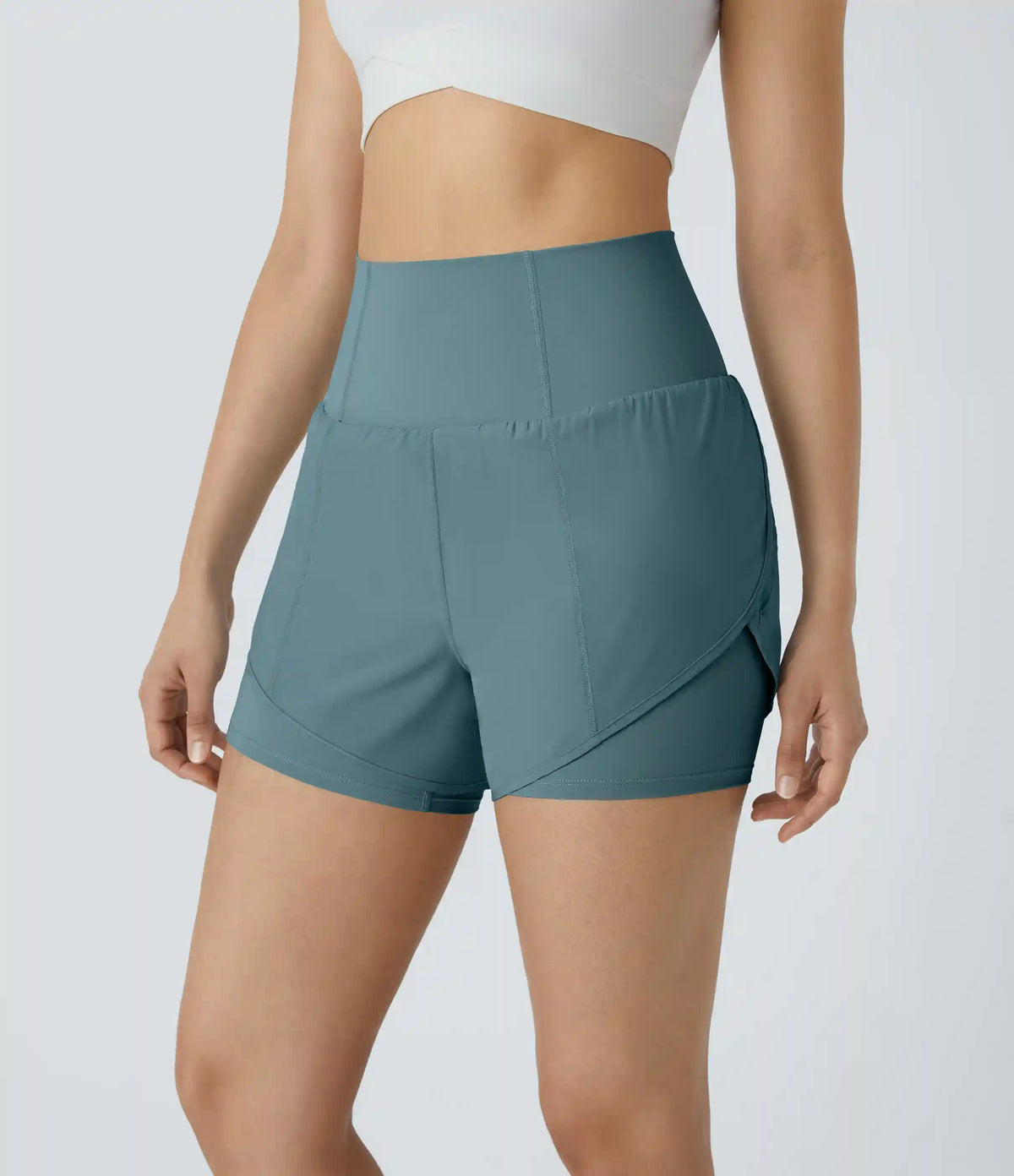 Breezeful™ Super High Waisted Curved Hem 2-in-1 Pocket Quick Dry Yoga Shorts 3.5''