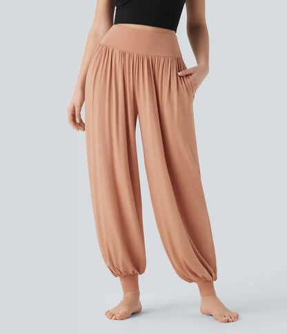 High Waisted Tummy Control Yoga Baggy Joggers with Pockets