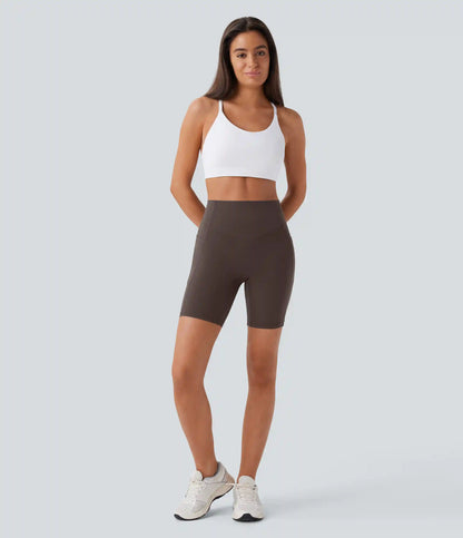 Halara UltraSculpt™ High Waisted Scrunch Butt Lifting Tummy Control Side Pocket Shaping Workout Biker Shorts 7''