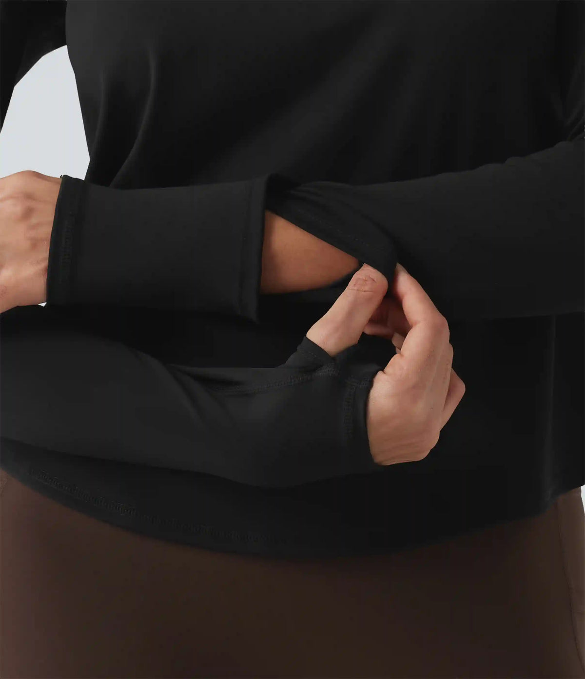 SoftlyZero™ Airy Quick Dry Round Neck Raglan Long Sleeve Mesh Back Crossover Yoga Sports Top with Thumb Holes