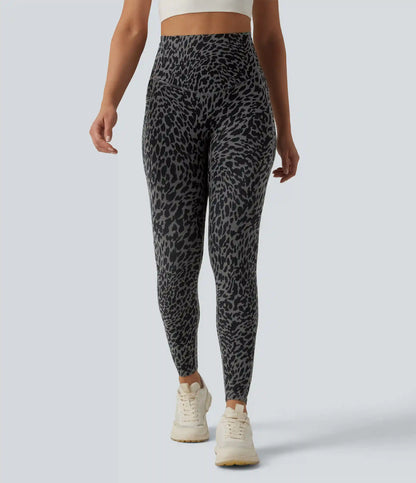 Halara UltraSculpt™ Leopard Print High Waisted Tummy Control Shaping Running 7/8 Leggings with Pockets