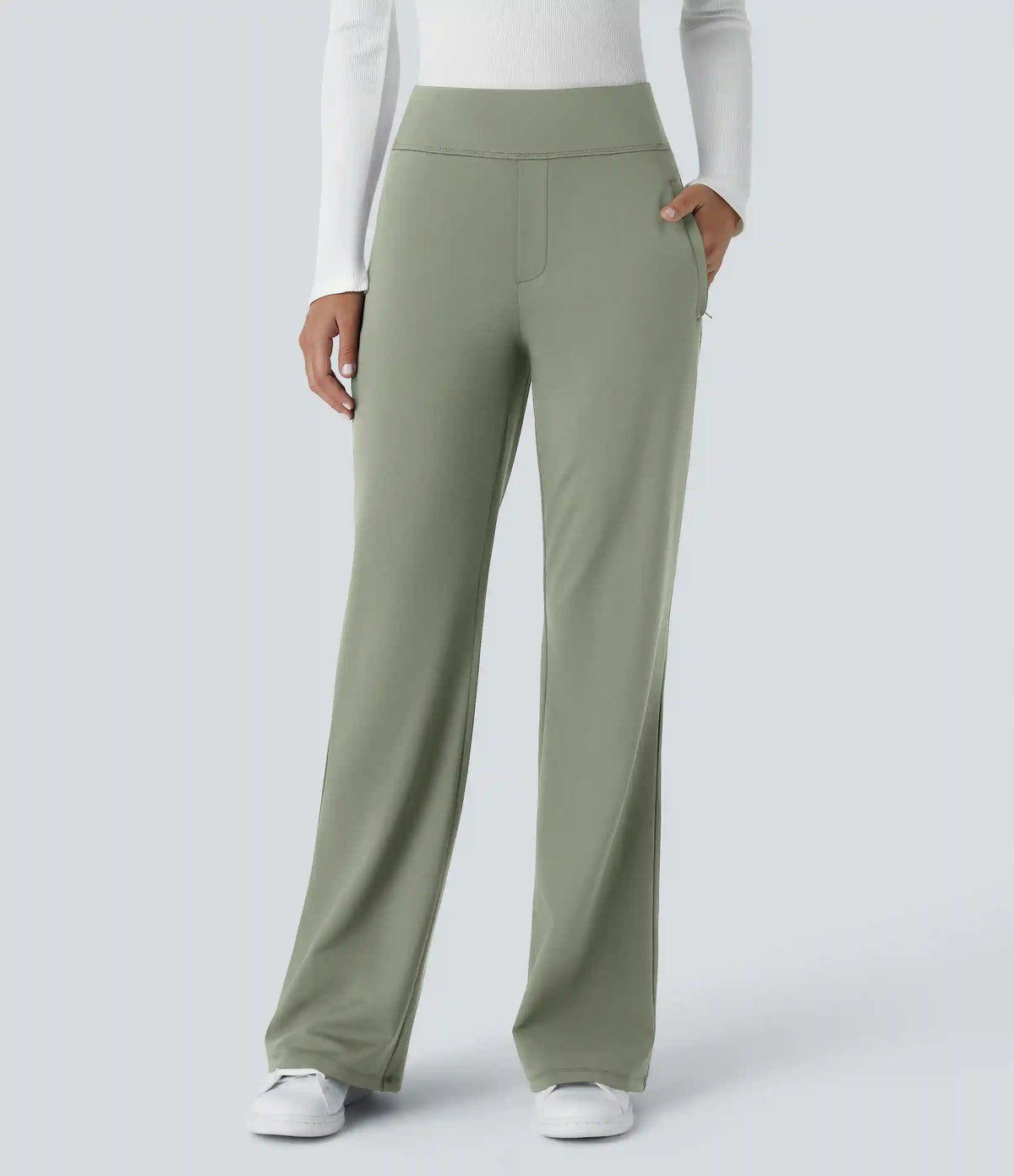 Halara Flex™ DayStretch Mid Rise Side Zipper Pocket Work Flare Pants