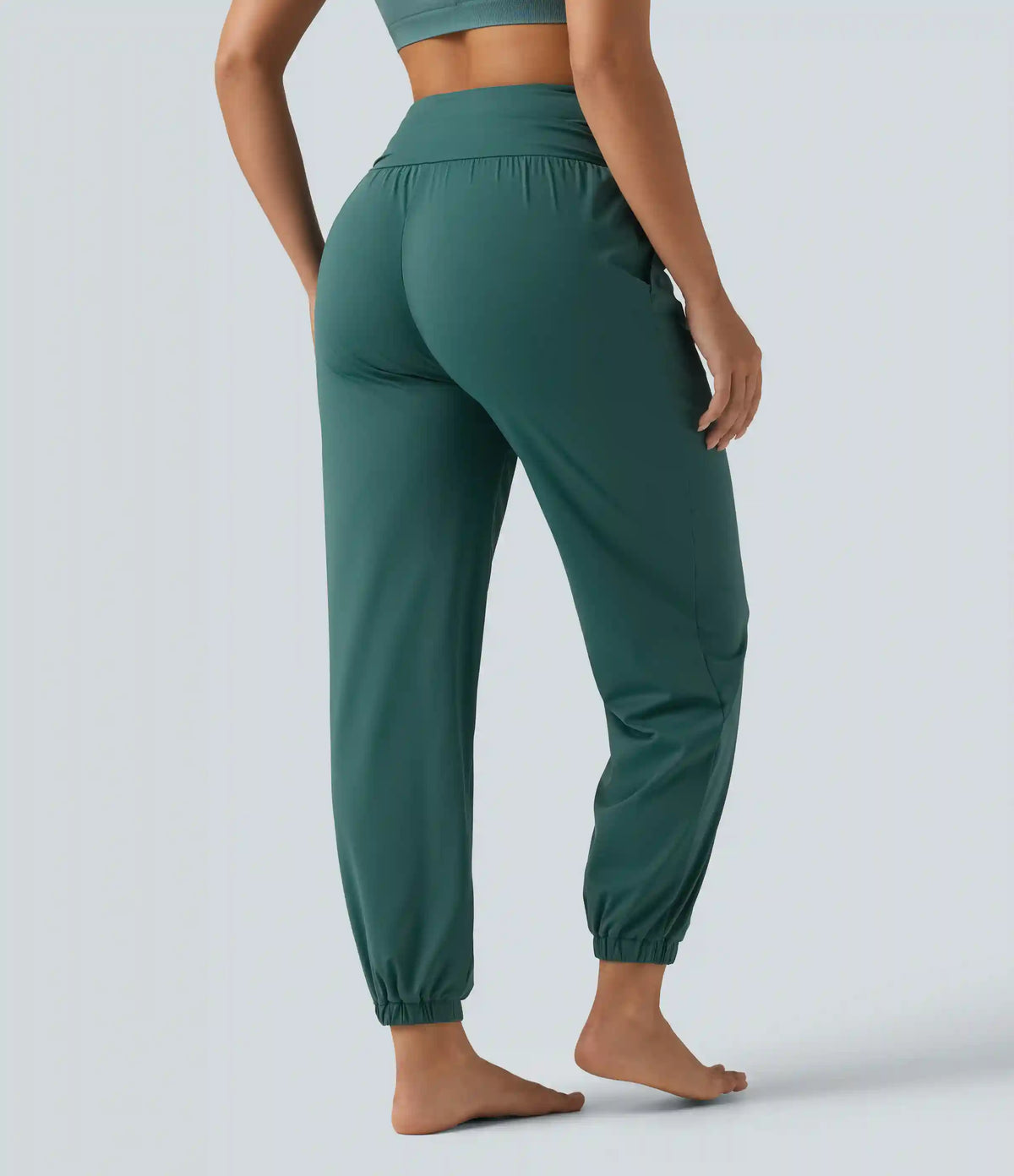 High Waisted Ruched Running Joggers with Pockets