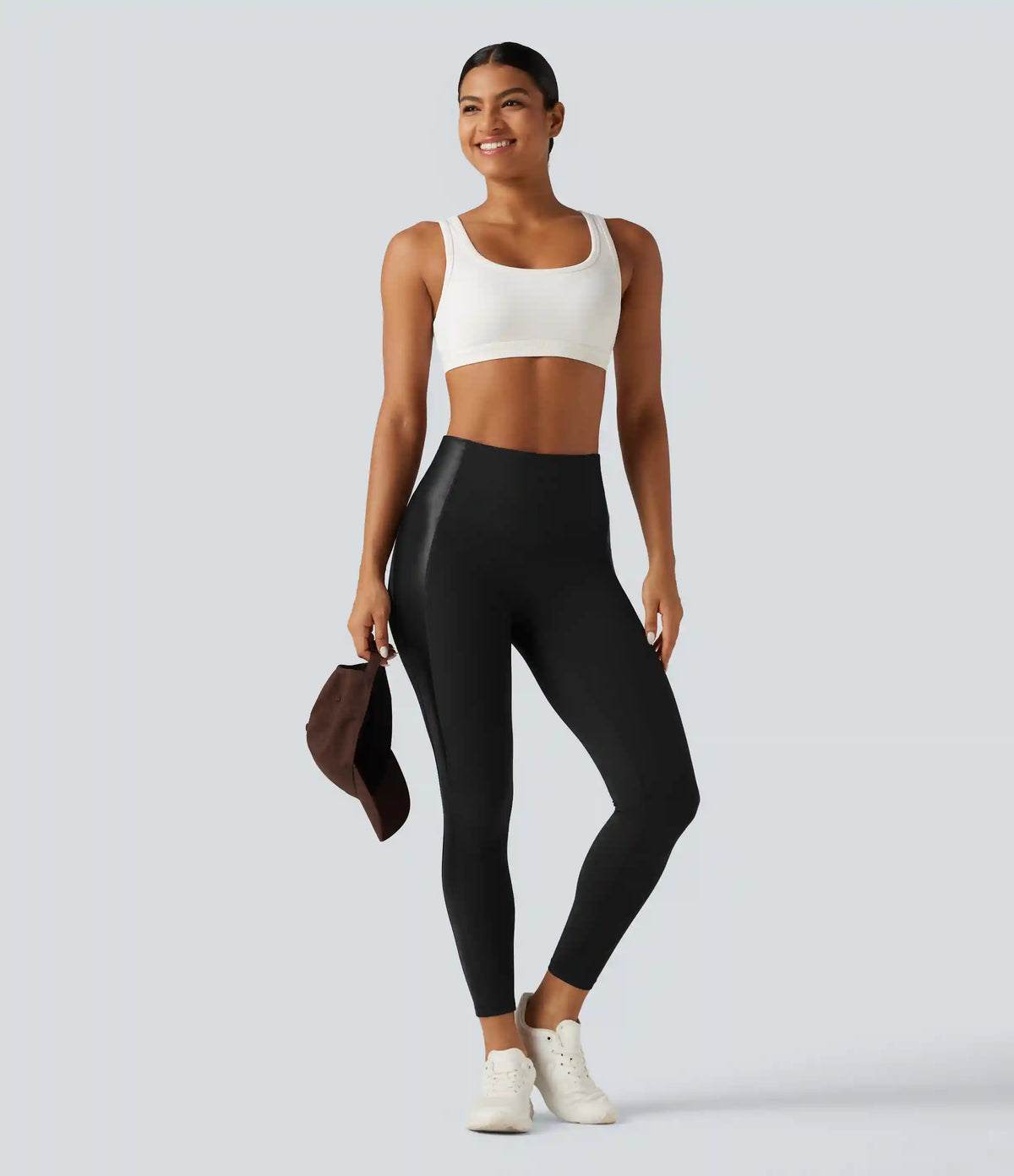 Halara UltraSculpt™ High Waisted Stretchy PU Tummy Control Yoga Leggings with Pocket