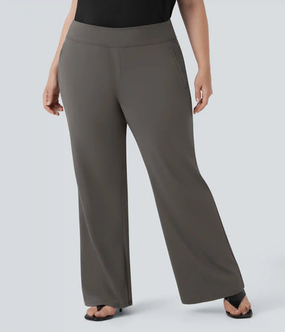 Plus Size Halara Flex™ DayStretch High Waisted Work Flare Pants with Side Zip Pockets