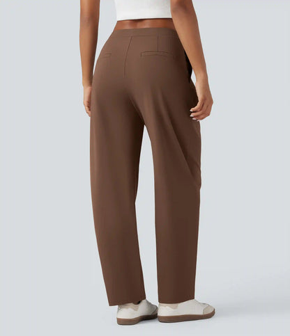 Halara Flex™ DayStretch Asymmetric Mid Rise Barrel Leg Work Pants with Pockets