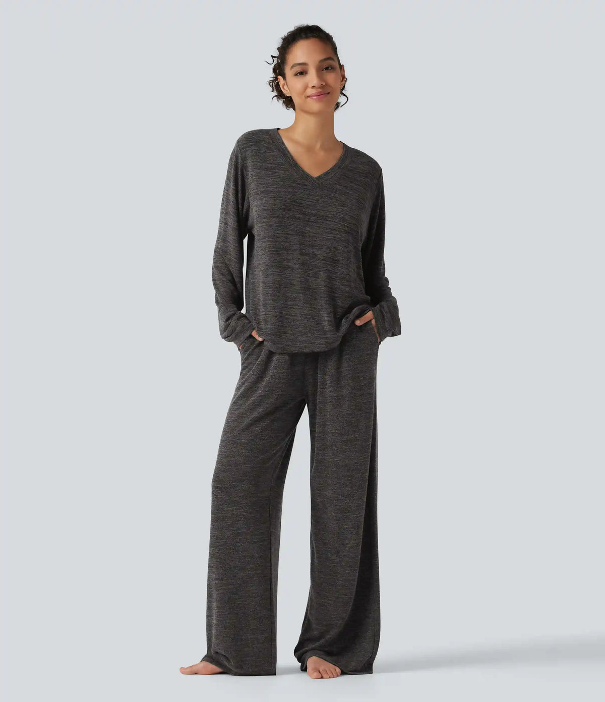 Mid Rise Drawstring Baggy Casual Pants with Pockets