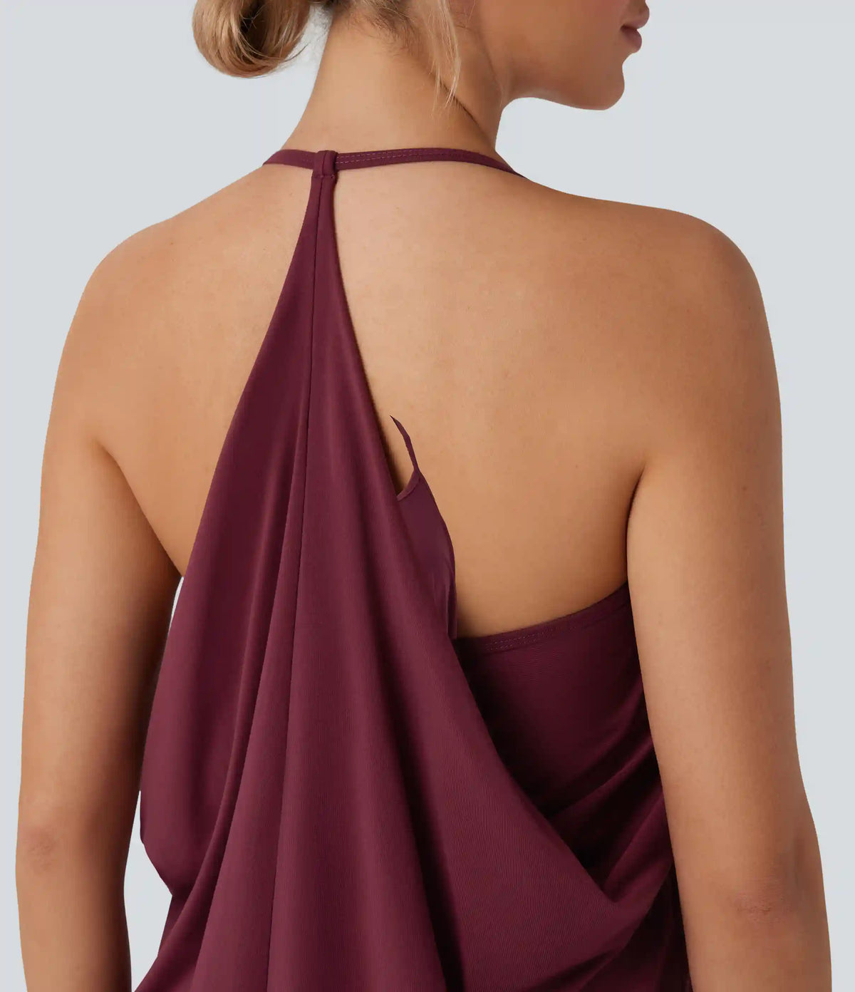 SoftlyZero™ Airy Halter Draped InstantCool Yoga Sports Top DD-F Cups