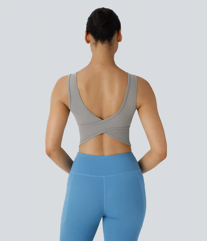 U Neck Crossover Barre Ballet Dance Tank Top A-D Cups
